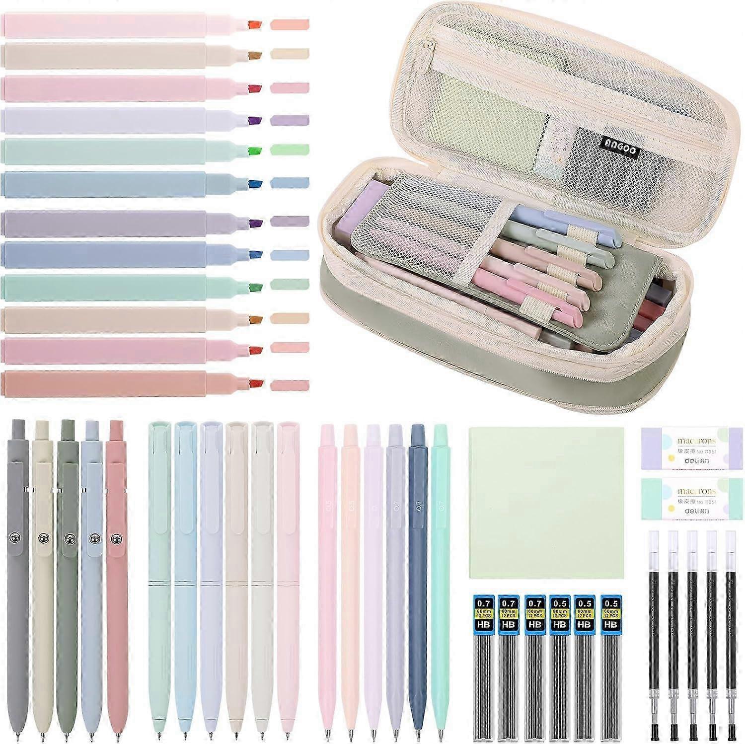 22 cm Pencil Case + 44 Stationery Essentials