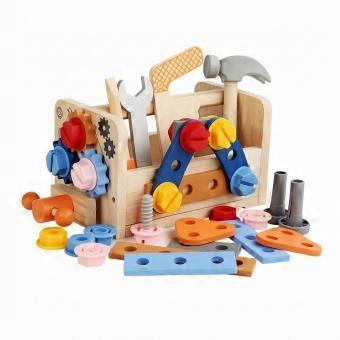 Wooden Tool Box with Tools Educational Workbench Educational for Tabletop, Kids