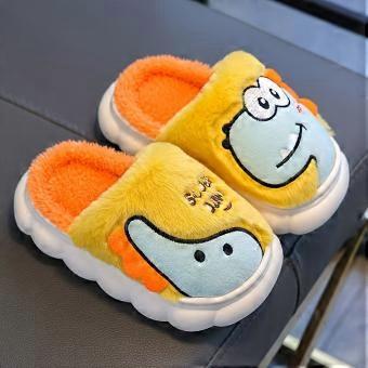 Boys' Fleece Lined Slippers, Warm Anti-Slip House Shoes for Autumn Winter Indoor Outdoor