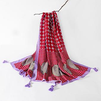 70 x 35 Women Square Silk Like Hair Scarf Head Sleeping Wrap Satin Headscarf, Red