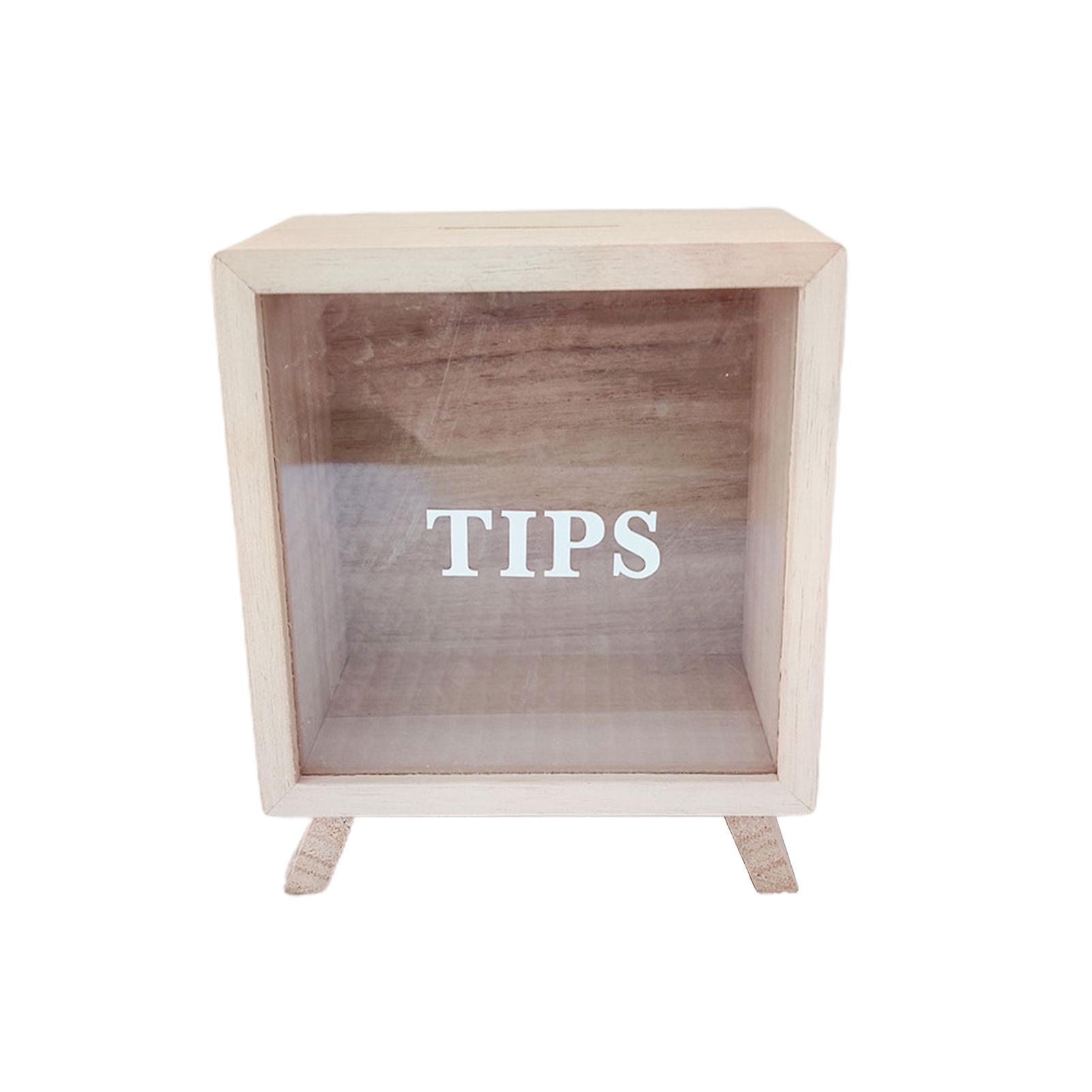 Creative Shape Wooden Piggy Bank Durable Material Visible Viewing