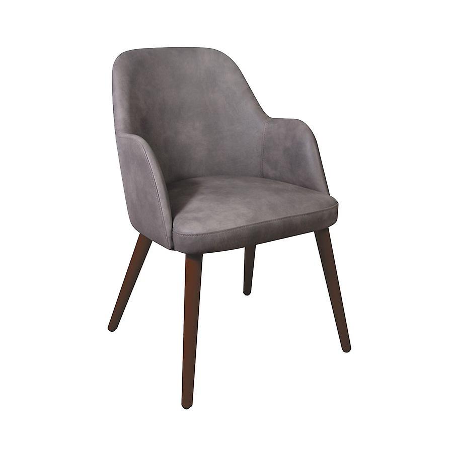 Fenect Fauteuil - Kunstleer - Staalgrijs Vintage Elegance.