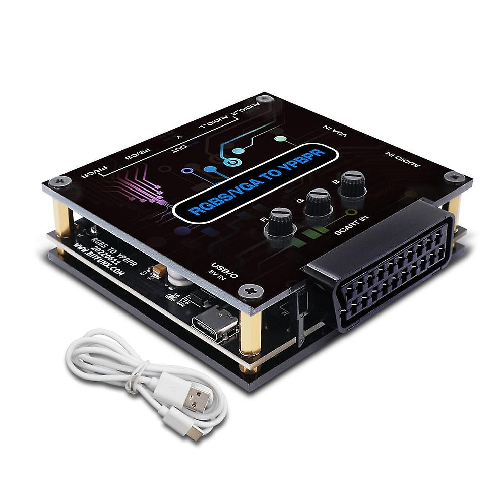 Rgbs Vga Scart To Ypbpr Component Converter For Retro Game Console, Rgbs To Component