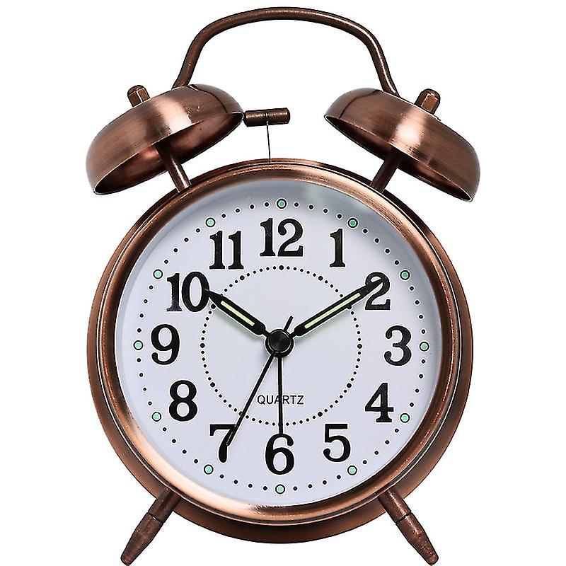 Loud Alarm Clock For Heavy Sleepers Adults,4.5 Inch Silent Non-ticking Quartz With Backlight,twin Bell