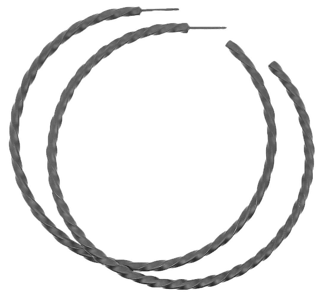 Ti2 Titanium Large Twisted Hoop Earrings - Black