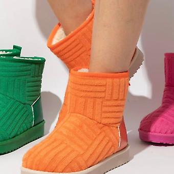 Winter Neue Schneestiefel mit dicken Sohlen Damen große warme Handtuch kurze Stiefel Baumwollschuhe