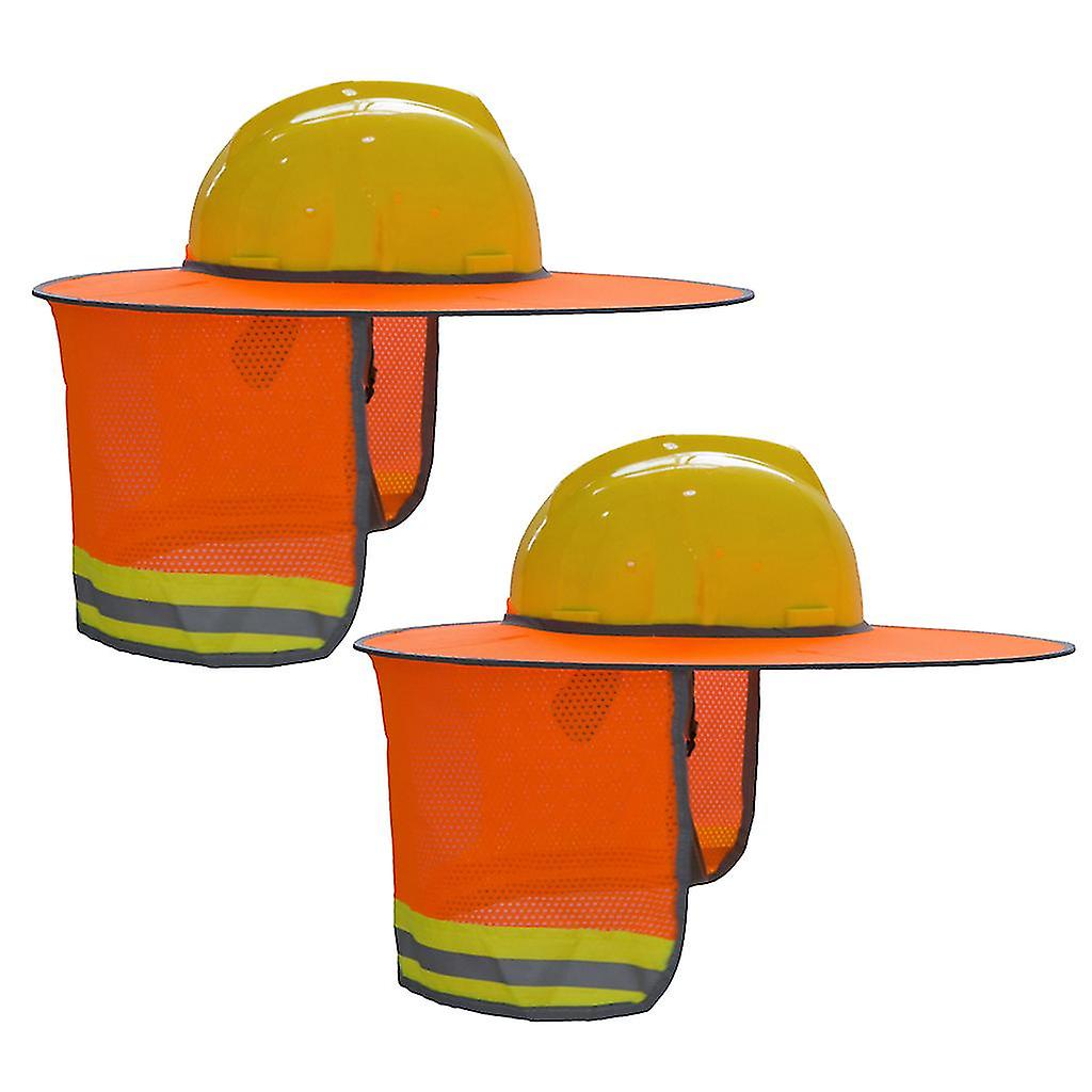 2pcs/pack harde hoed zonnekap met reflecterende strip volledige rand mesh nekschild