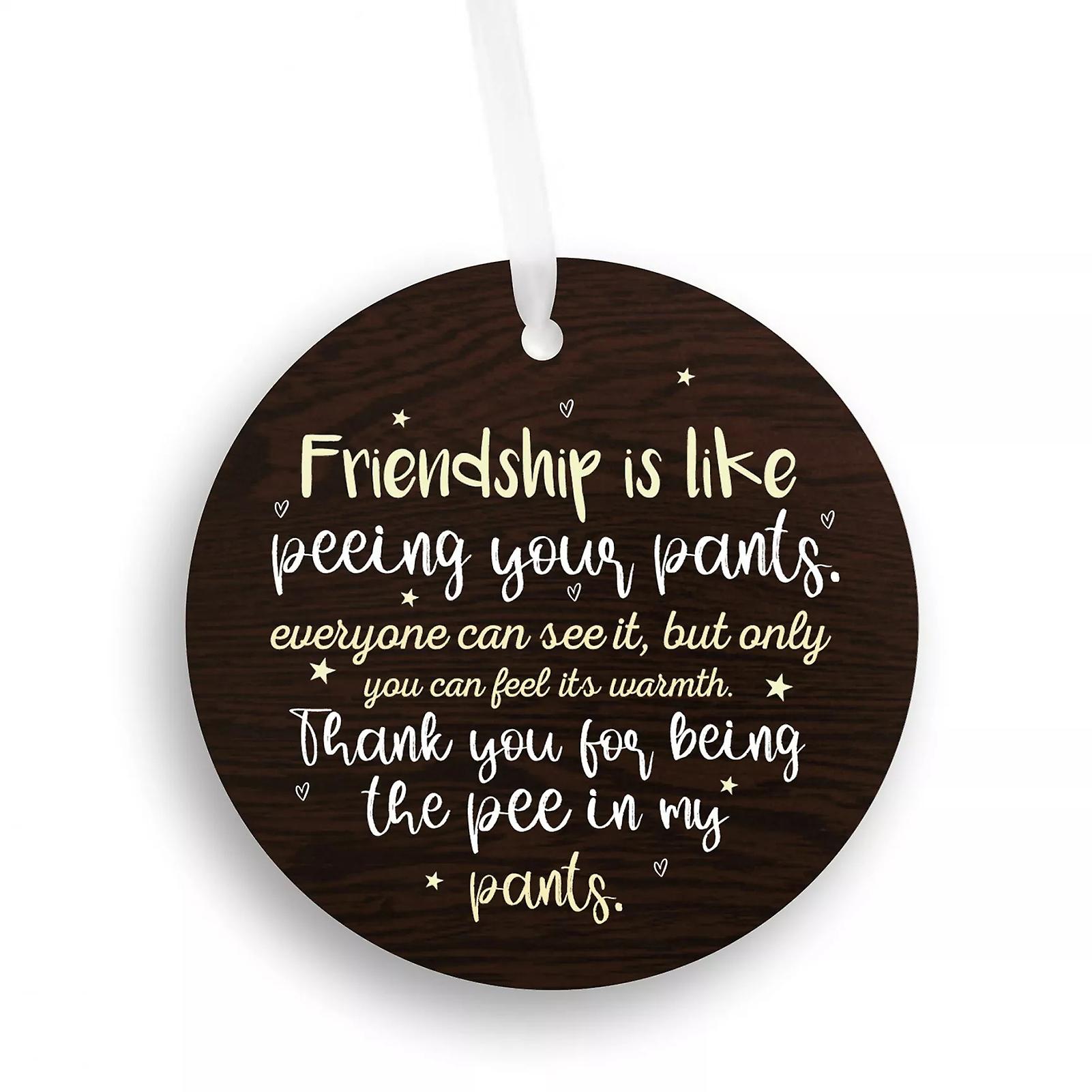 Xmas Friendship Wood Pendant Ornament Heart Shape Hanging Decoration For Christmas Tree Xmas Home Party