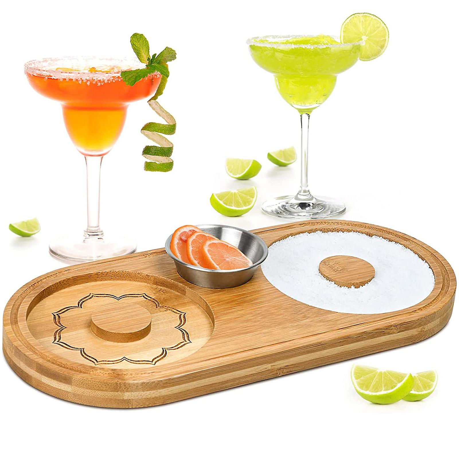 Sugar And Salt Rimmer Bartender Tool Wood Sugar Salt Box For Cocktail Suitable For Holding Lemon Slices