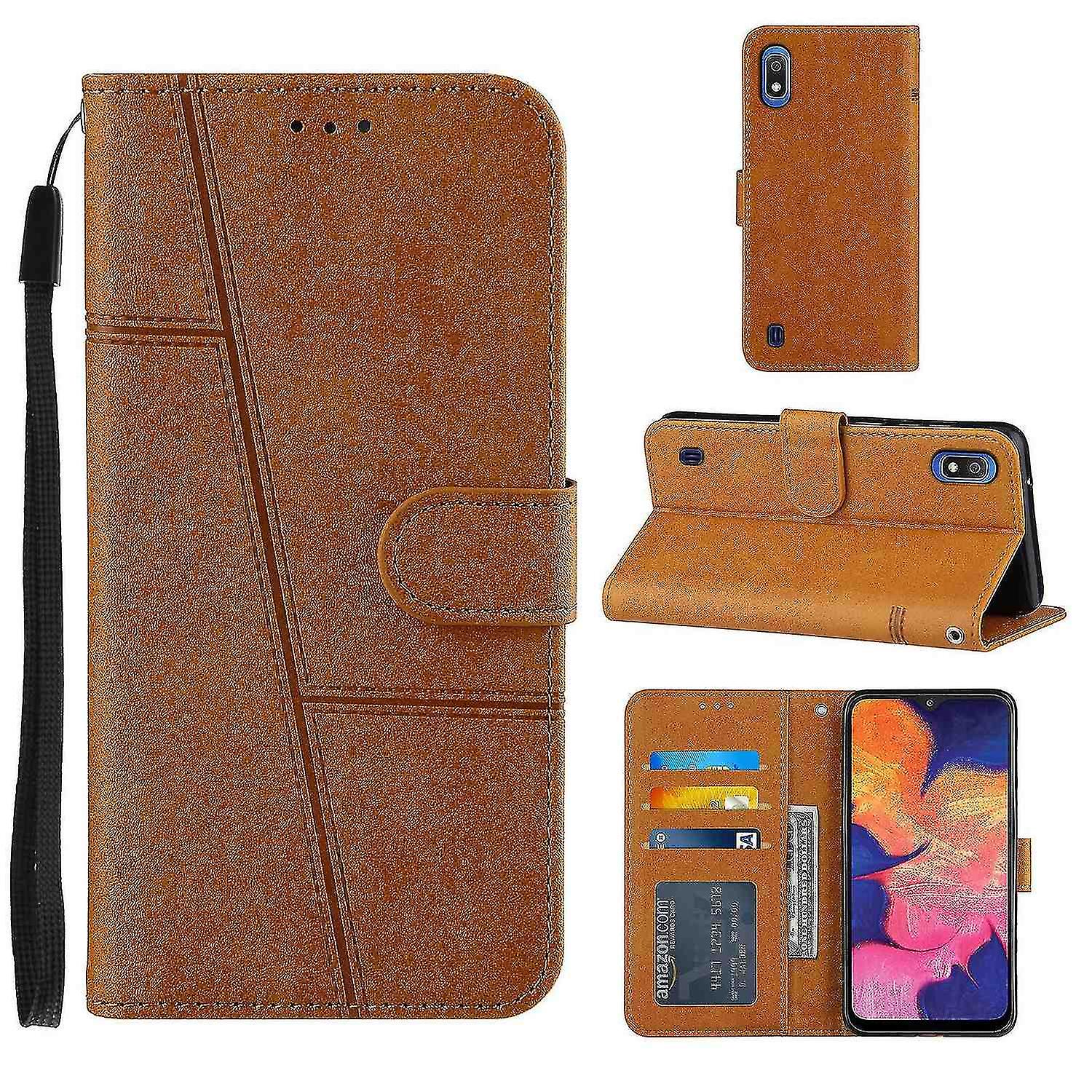 Compatible Samsung Galaxy A10/m10 Case Leather Folio Cover Magnetic Premium Etui Coque - Yellow
