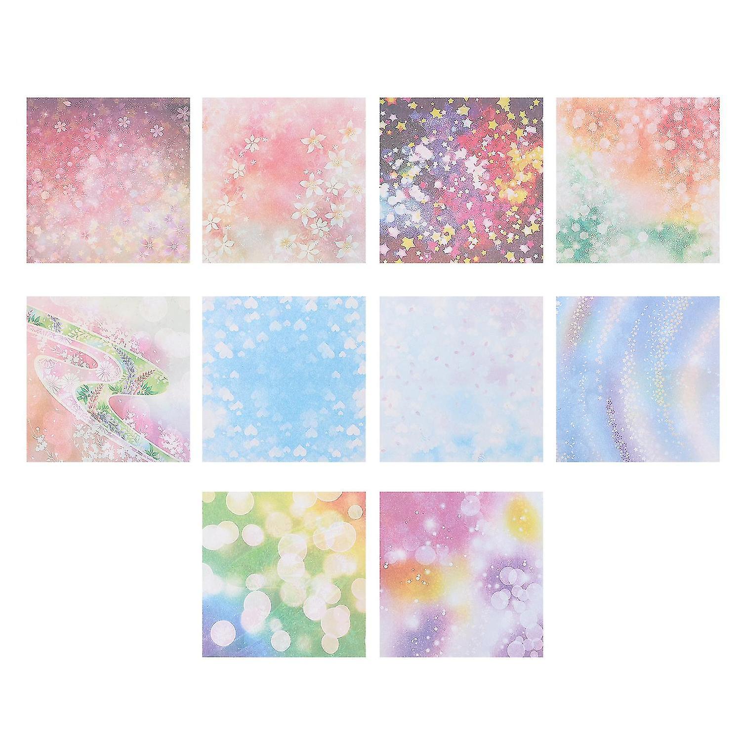 1 Set 100 Pcs Origami Paper Double-sided Star Origami Colorful Paper Square Origami For Doing Art Wo