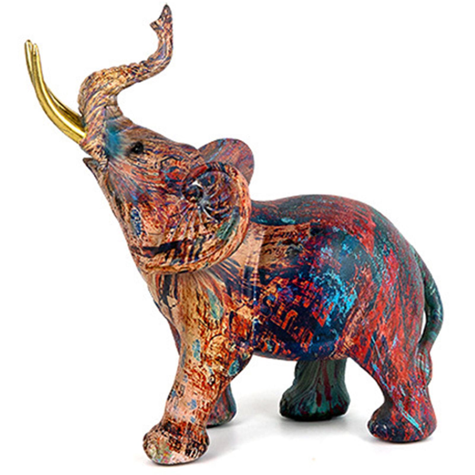 Resin Elephant Sculpture Ornaments Creative Craft Tabletop Statue