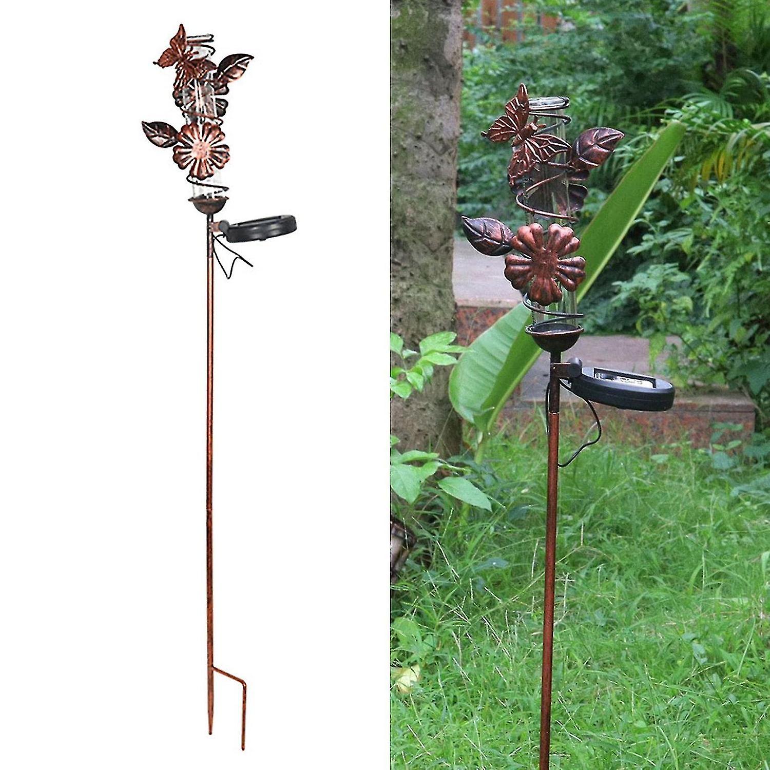 レインゲージ、錬鉄屋外レインゲージ、トンボバタフライガーデンレインゲージライトコントロ付き