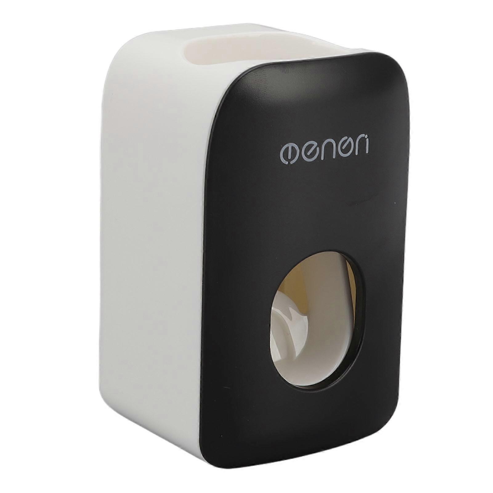 Automatic Toothpaste Dispenser Wall Mounted Adhesive Toothpaste Squeezer Holder for Bathroom Black 