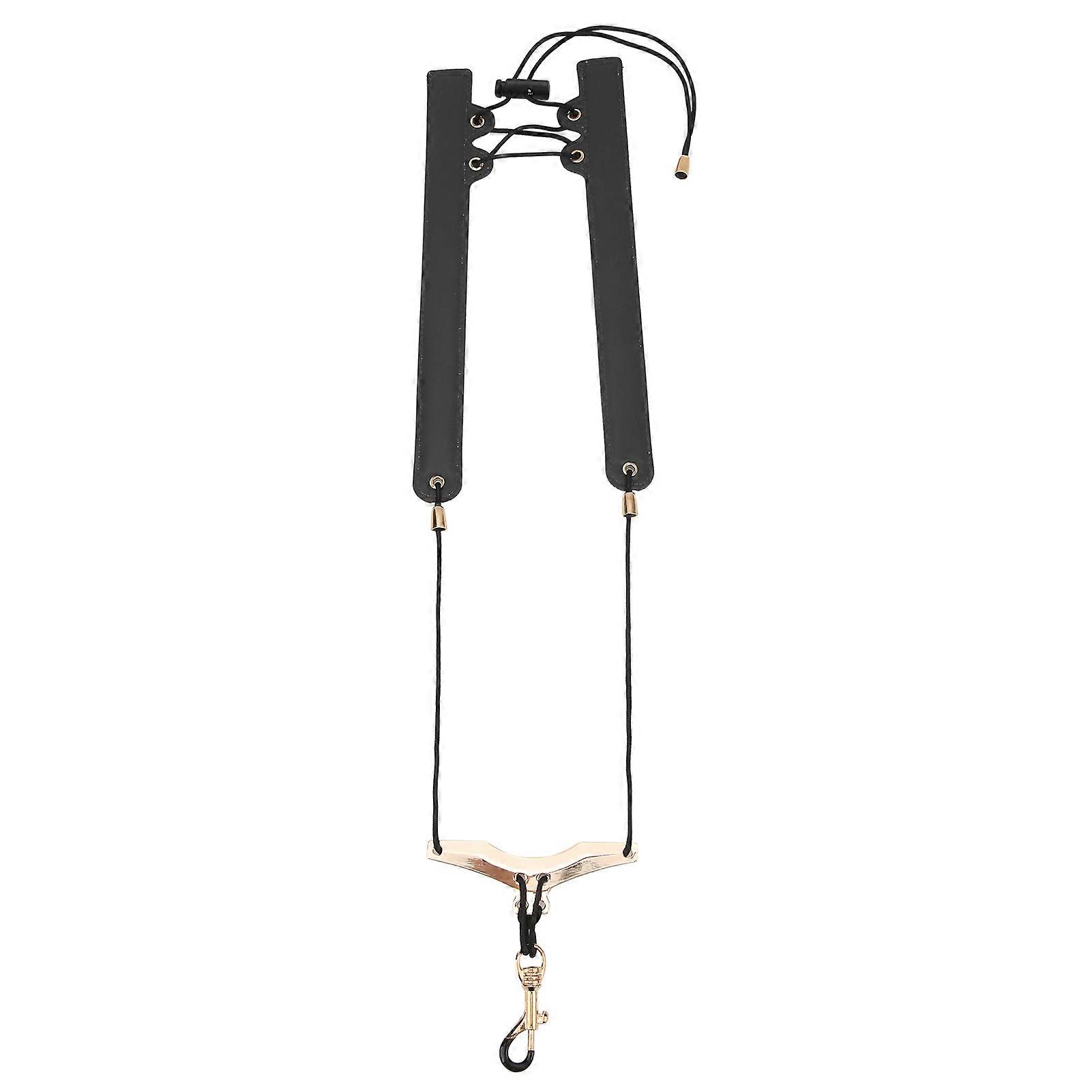 Saxophone Shoulder Strap Folding Artificial Leather No Stress On Neck Instrument AccessoriesBlack