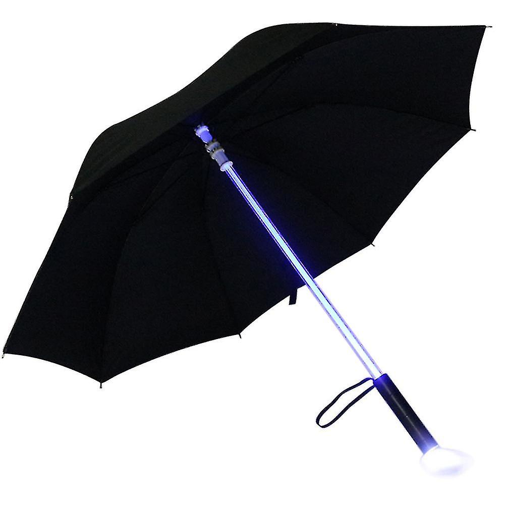 Led Ombrello Spada Laser Illuminare Ombrello 7 Colore Cambiare Ombrelli Golf Antivento TY Nero