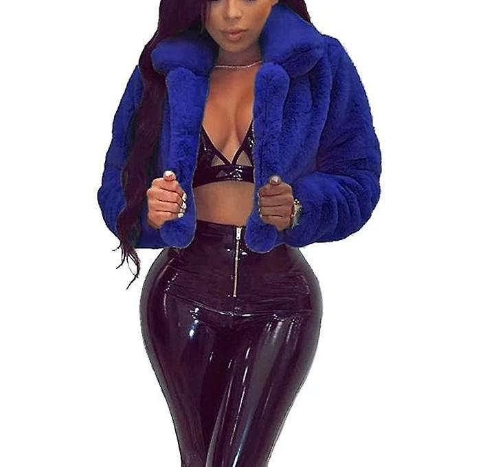 Îmbrăcăminte exterioară de iarnă pentru femei blană artificială cu mânecă lungă geacă crop