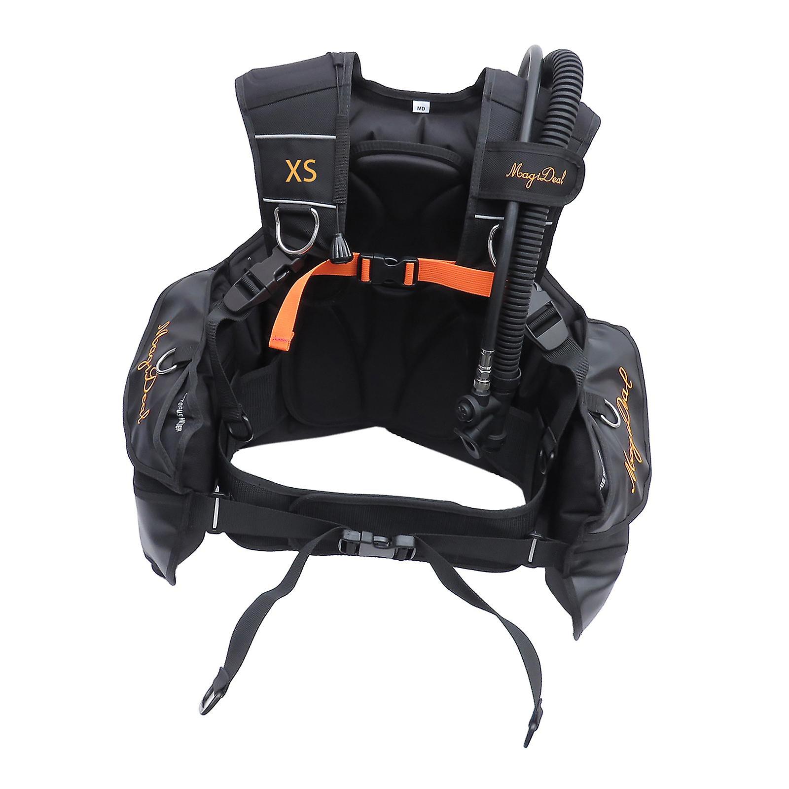 Aqualung Tüplü Dalış BCD Yüzdürme Enflasyon Dalış Erkekler Siyah Seyahat XS