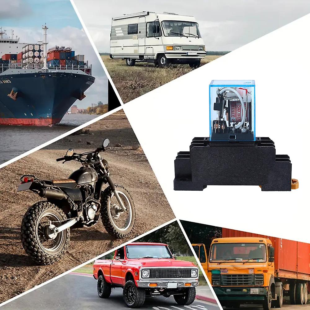 AC220V Coils Power Relays with Socket Base Multifunctional Relays Replacement  for Fan Motors Generator