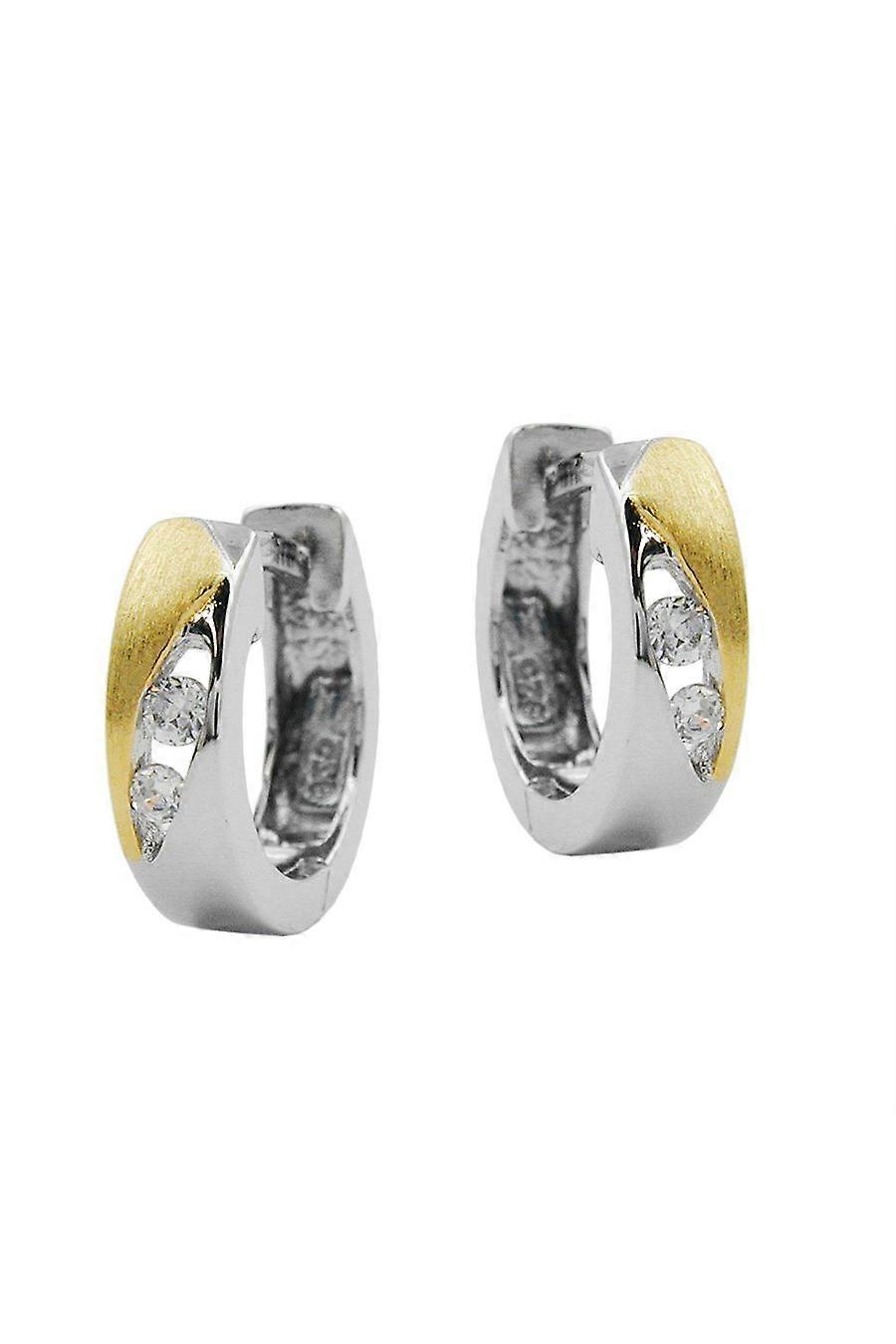 Hoop Earrings Two Tone Silver 925 - Gl91229