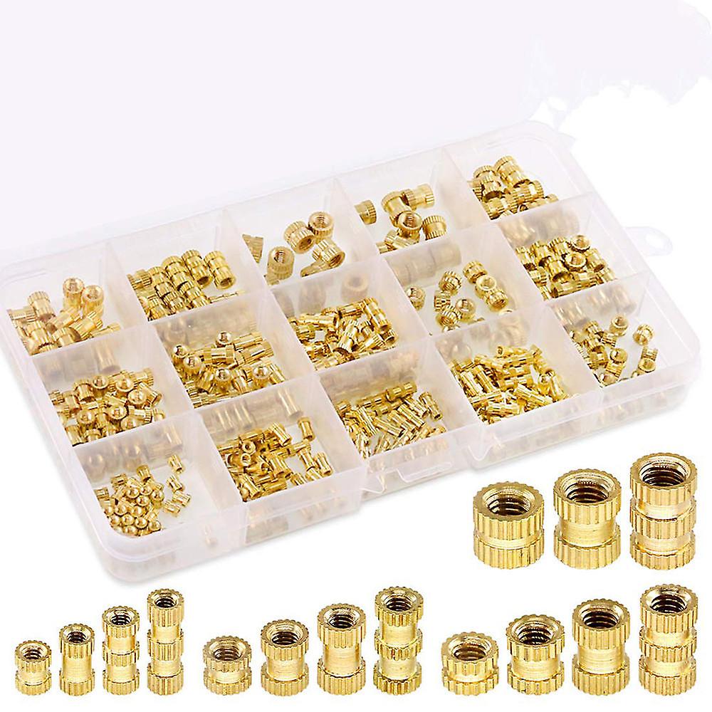 370Pcs M2 M3 M4 M5 Female Thread Knurled Brass Threaded Insert Embedment Nut Assortment Kit For 3d Printing