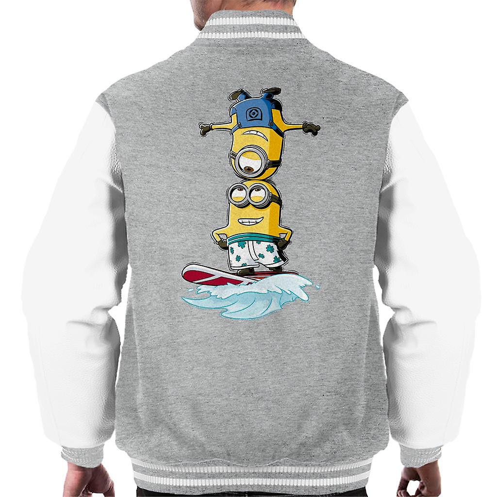 Despicable Me Minions Head Surfing Men's Varsity Jacket