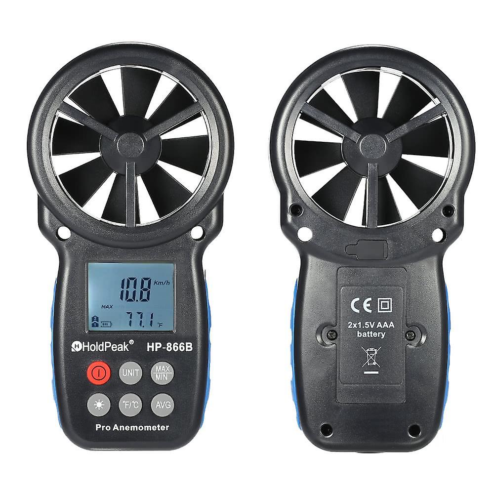 Mini Lcd Digital Anemometer Wind Speed Air Velocity Temperature Measuring With Backlight