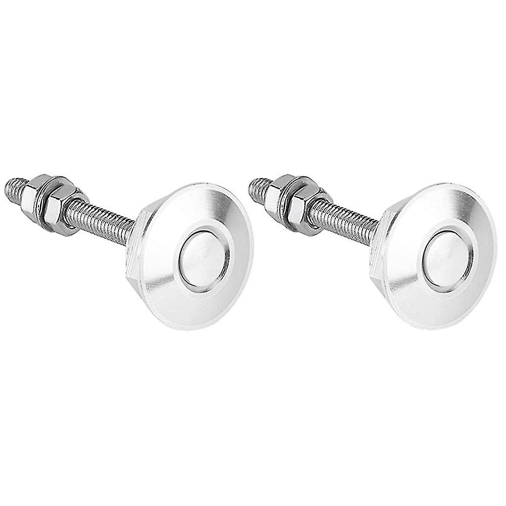 Long Push Button Quick Release Hood Pins Bonnet Lock Clip Latch Bumper Kit