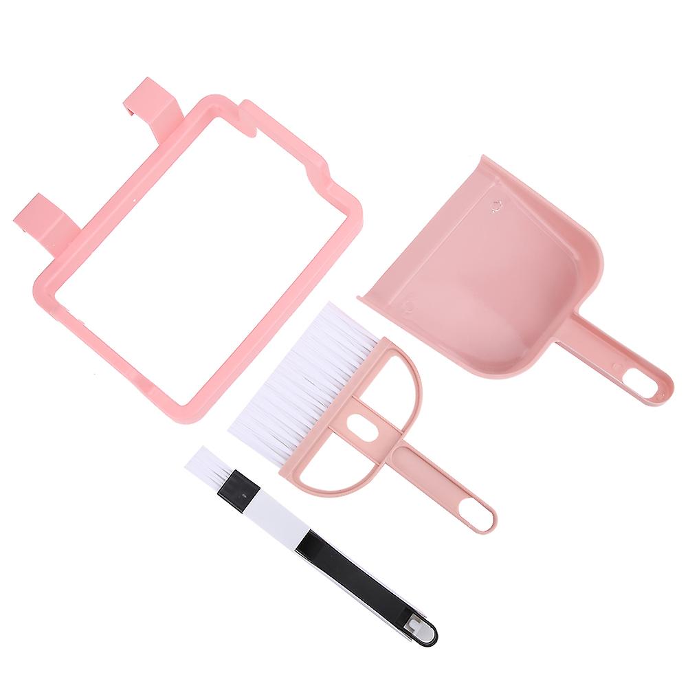 4Pcs/Set Mini Cleaning Tool Kit Trash Rack Keyboard Brush Desktop Broom Dustpan for Home Use