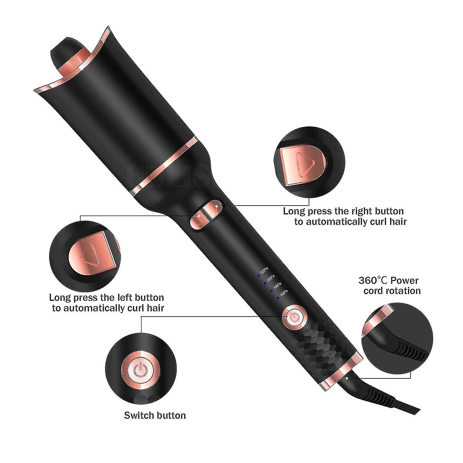Automatic Curler Rotating Ceramic Heating Magic Portable Curling Wand | Curler (Black)