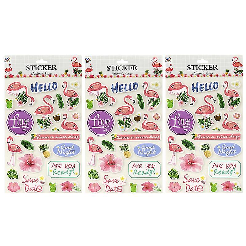 3pcs Lovely Flamingo Sticekrs
