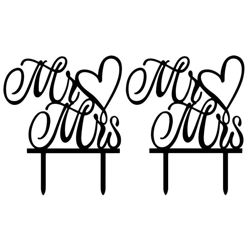 2pcs Mr & Mrs Cake Toppers