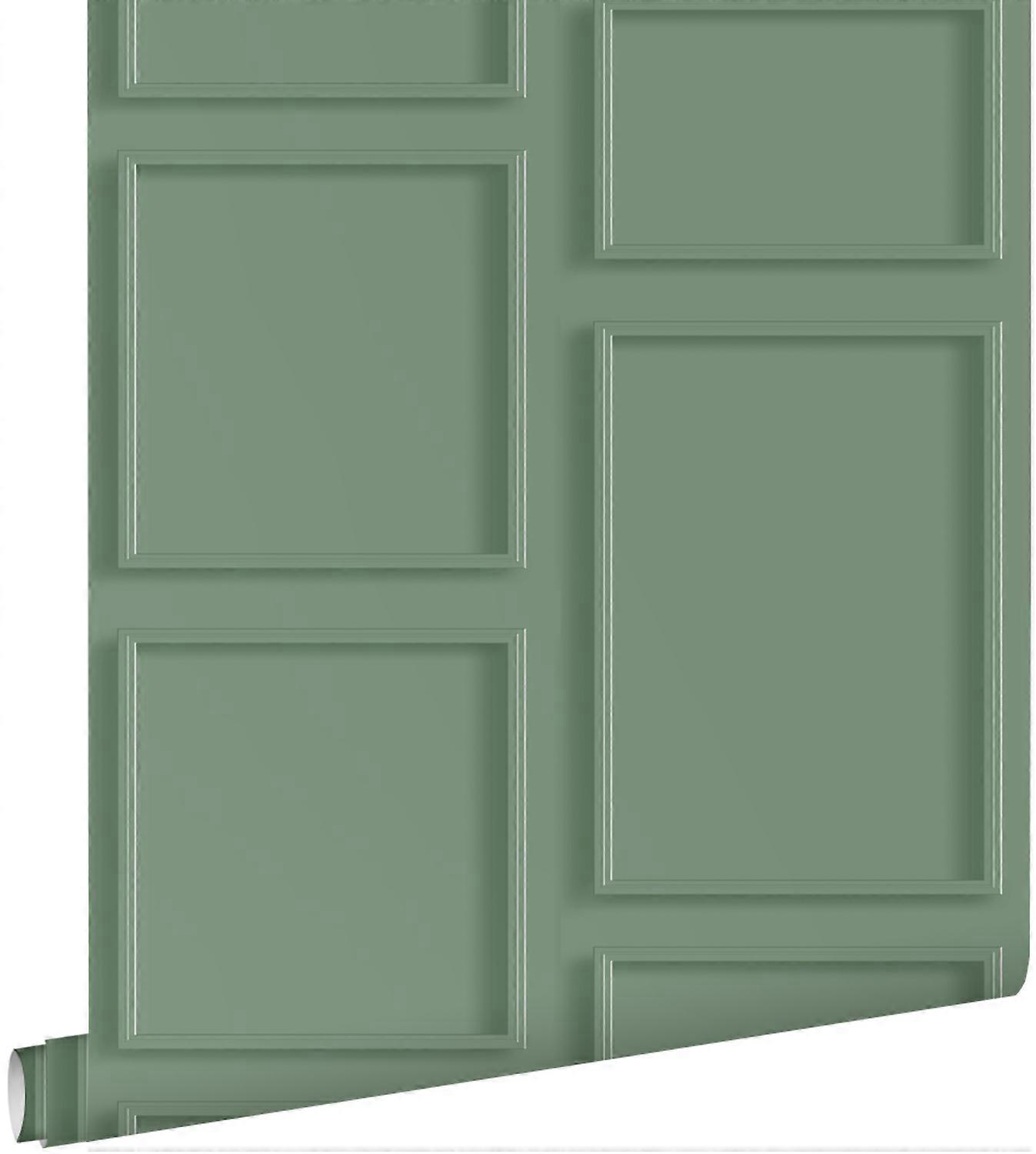 ESTAhome carta da parati boiserie verde grigiastro - 50 x 900 cm - 139930