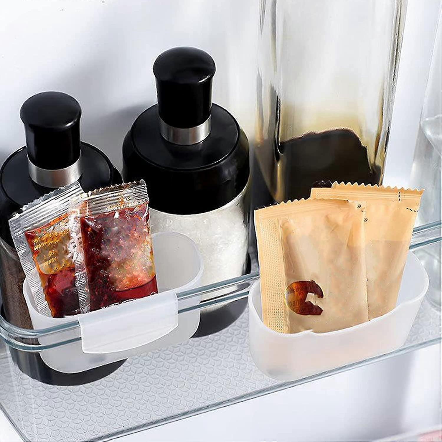 Fridge Space Allocator, Refrigerator Side Door Hanging Storage Box, Counter, (2pcs)