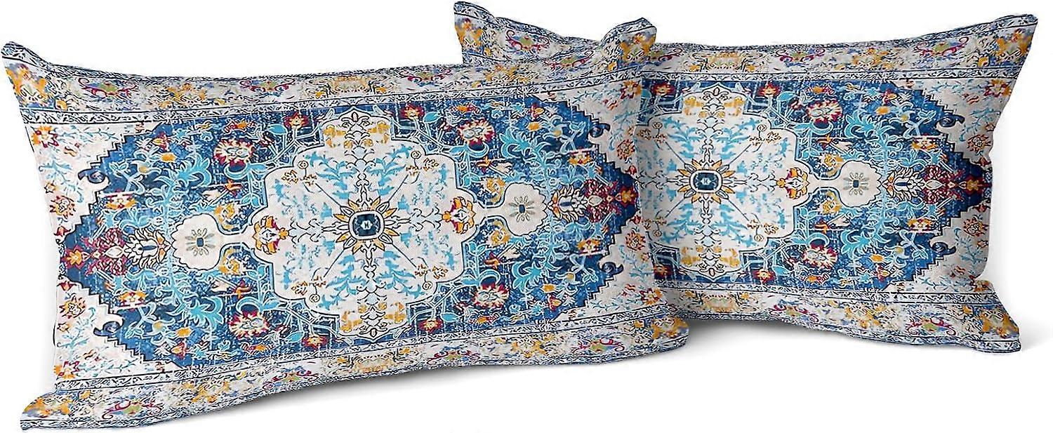 自由奔放に生きる枕カバー12x20インチ2つの自由奔放に生きる敷物ペルシャ絨毯両面パターンショートぬいぐるみコットンSoftスロー枕カバークッションカバー枕カバー