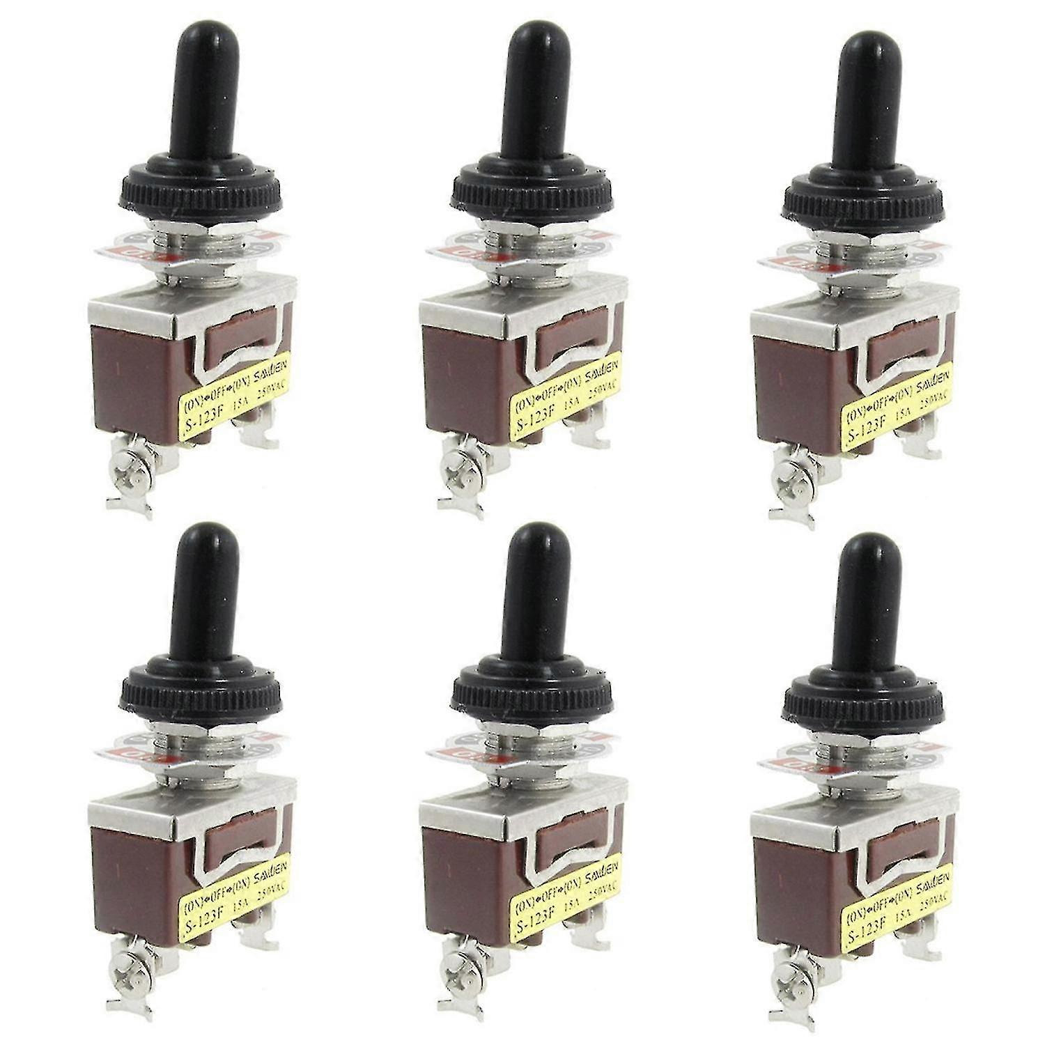 6x Ac 250v 15a Ary Spdt Toggle S With Boot