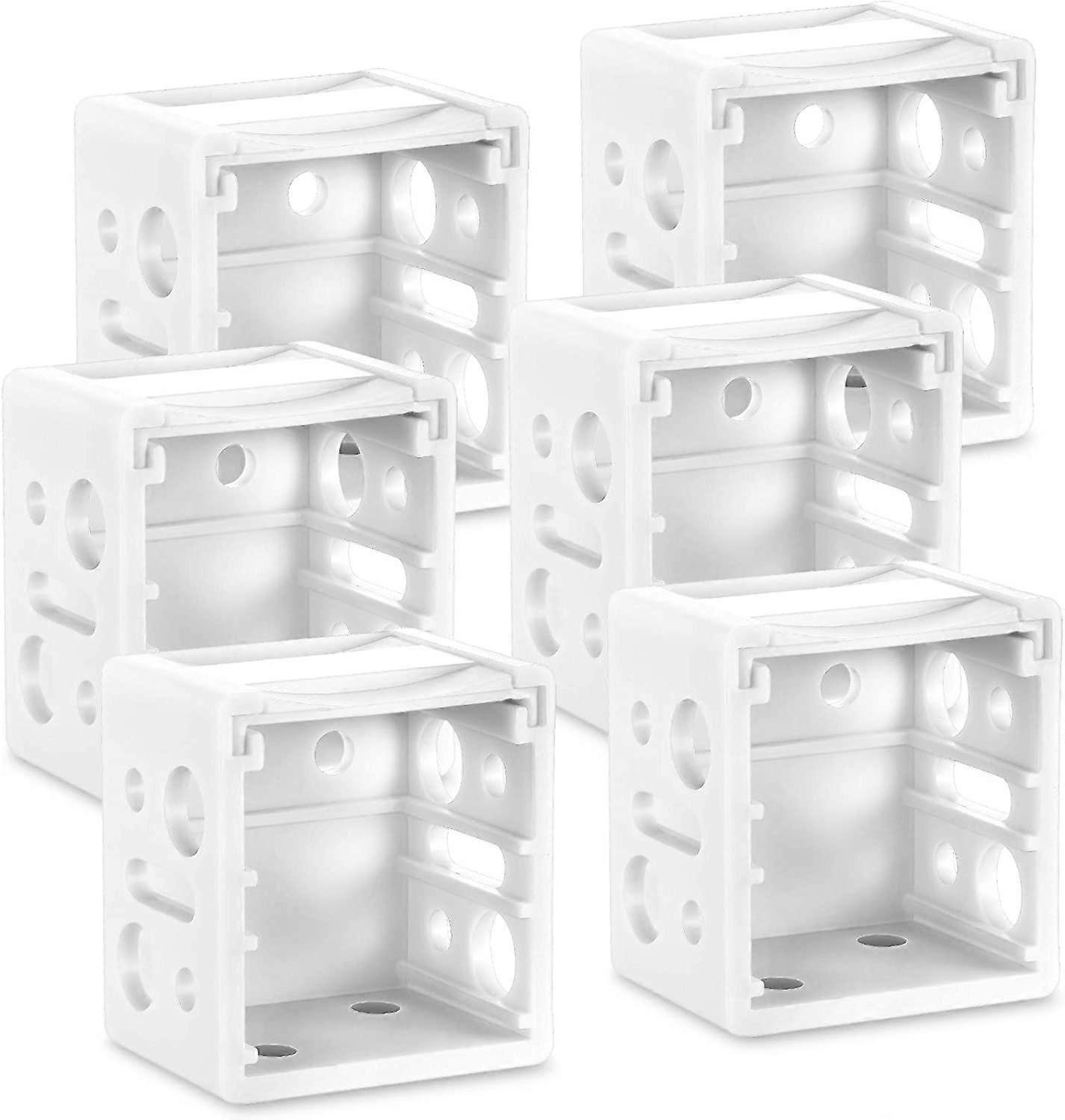 6 Pieces 1 Inch Blind Brackets White Profile Box Mounting Bracket Window Blinds, White