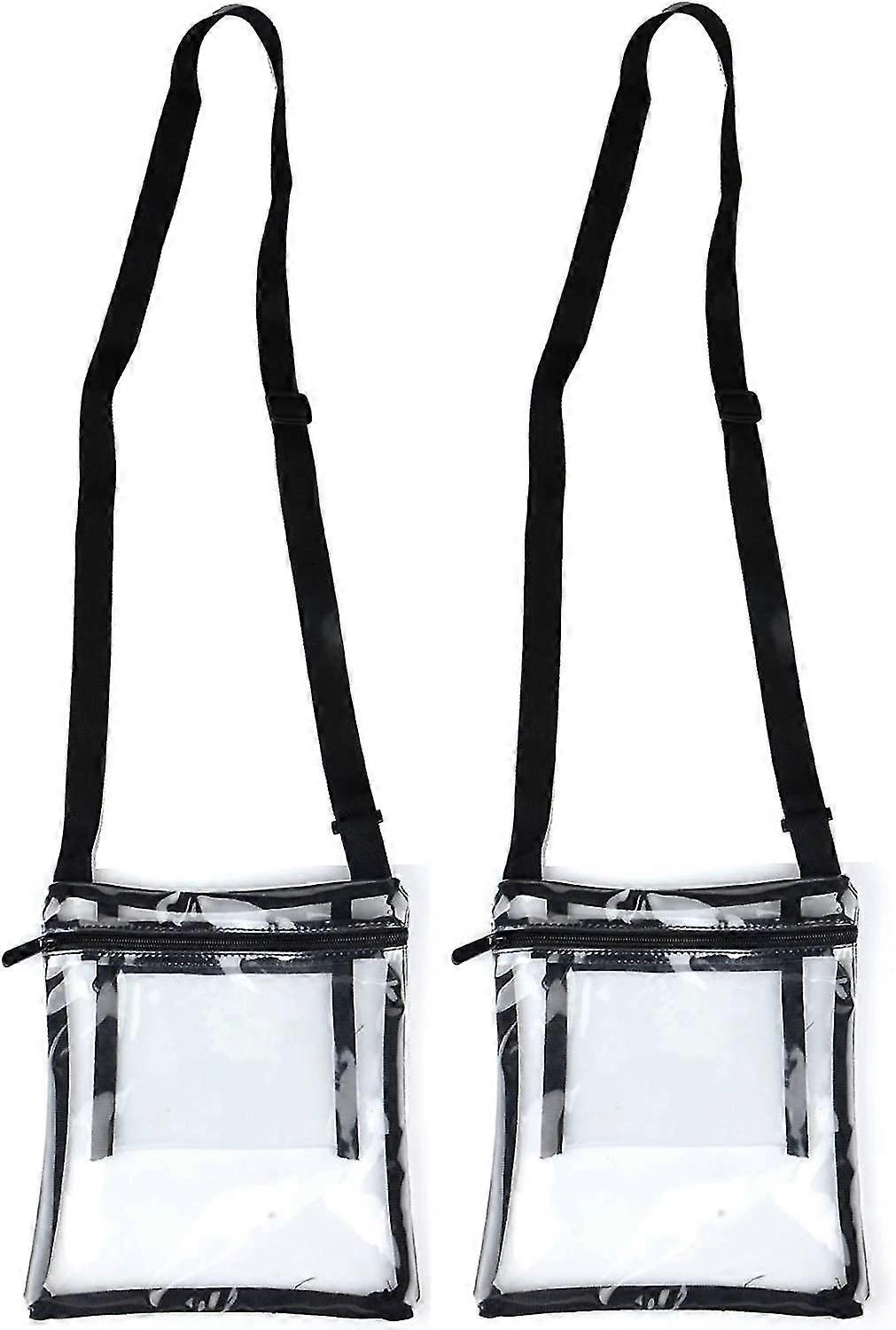 2pcs,clear Crossbody Messenger Shoulder Bag With Adjustable Strap