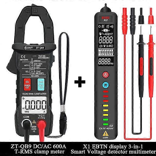 Dc/ac 600a digital clamp meter t-rms smart pliers current ammeter auto rang multimeter capacitor voltage ncv tester