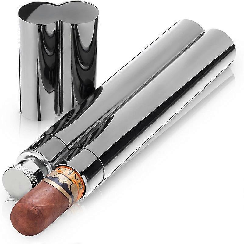 Gunmetal Cigar Holder And Flask