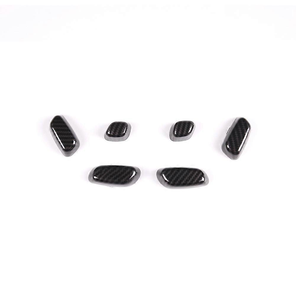 Car Carbon Fiber Interior Front Power Seats Adjustment Switch Cover Trims for Corvette C7 2014-2019
