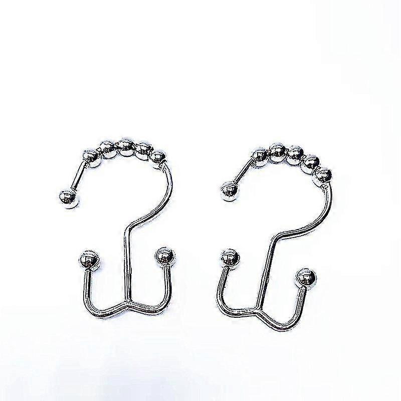 12-Pack Rustproof Stainless Steel Shower Curtain Hooks