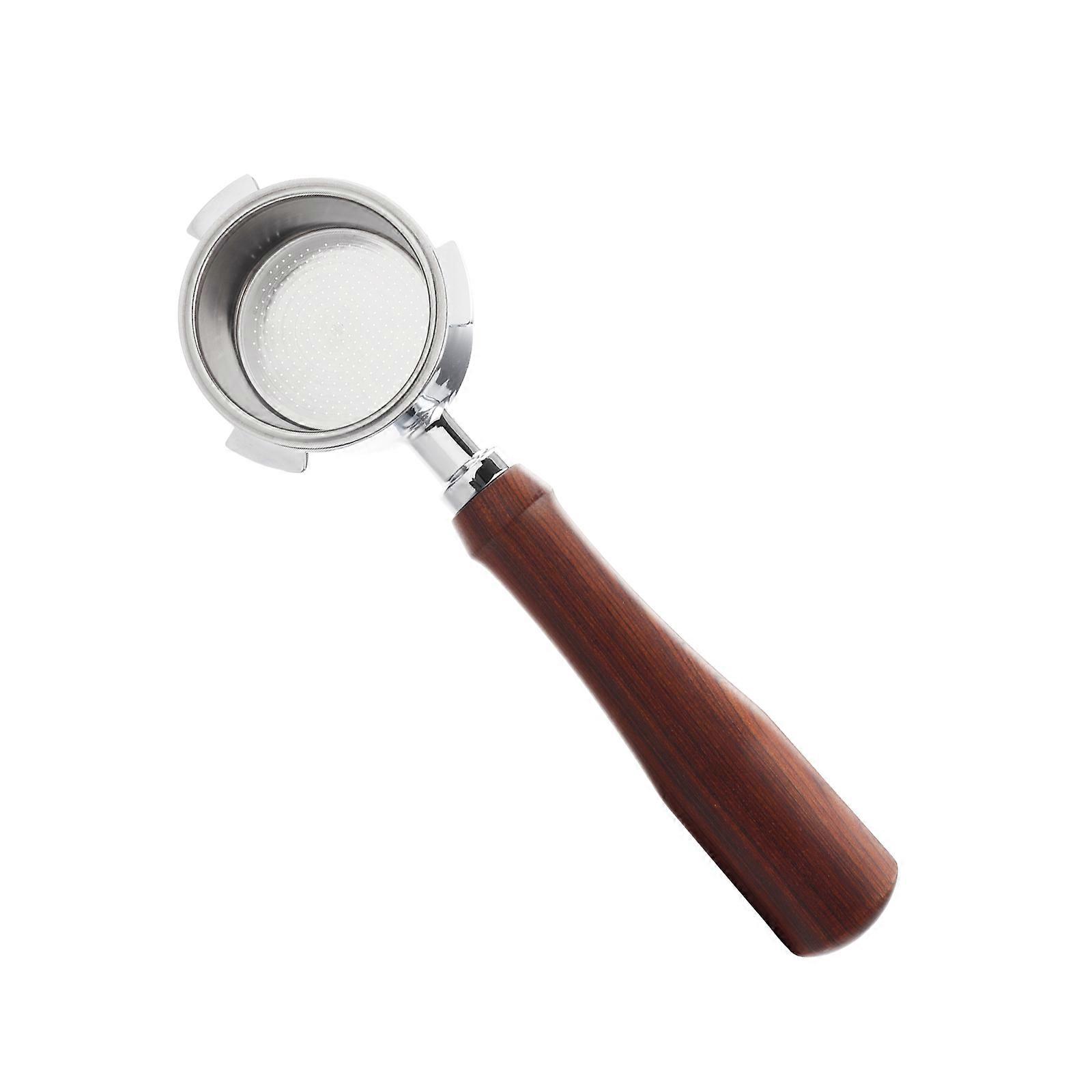 51mm Bottomless Portafilter with 3 Ears Stainless Steel Basket and Solid Wood Handle Portafilter Replacement Parts Compatible with Delonghi EC685/EC68