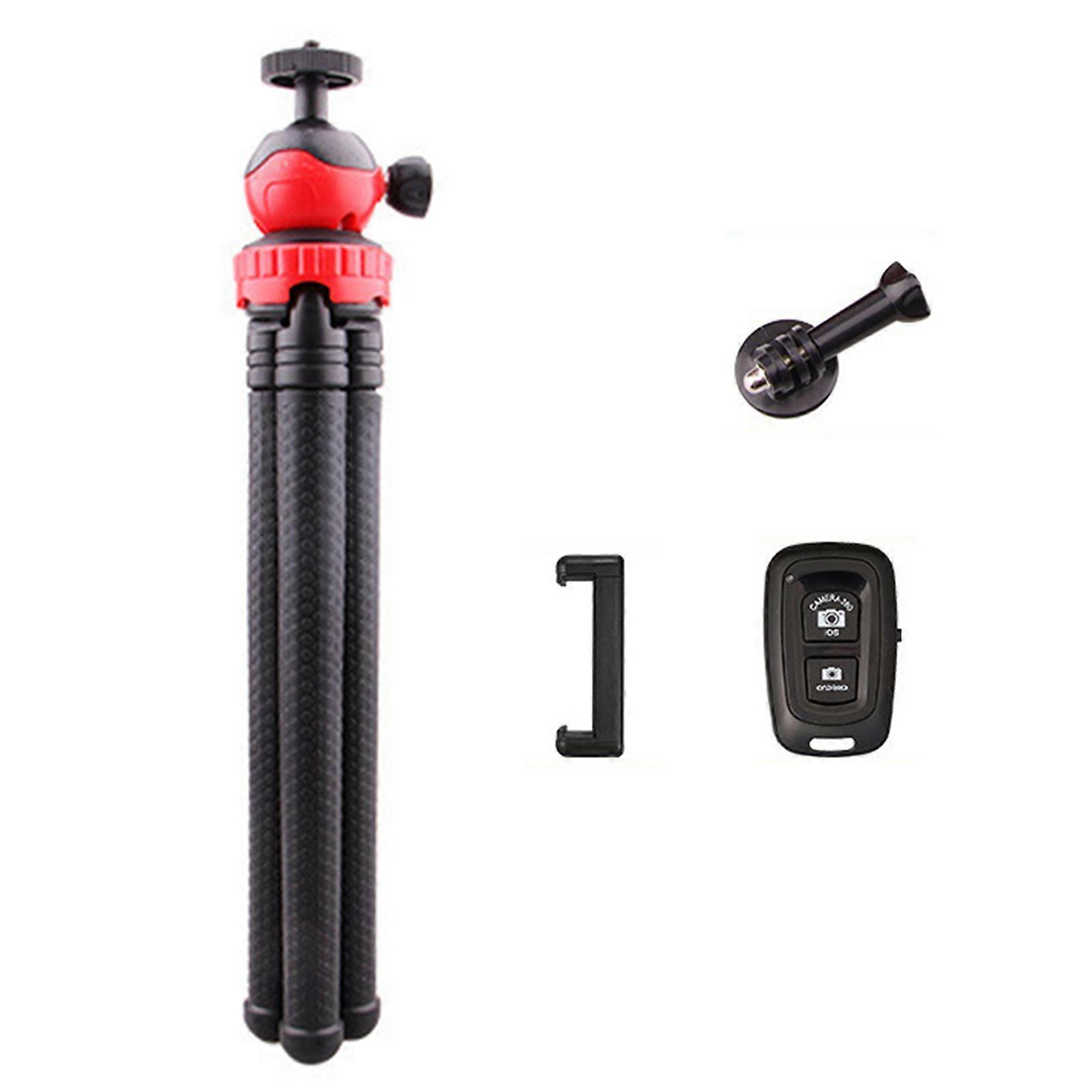 1 Set Octopus Phone Tripod 360 Degree Rotating Spherical Head Flexible Legs Remote Control 1/4 Screw Phone Holder for Outdoor