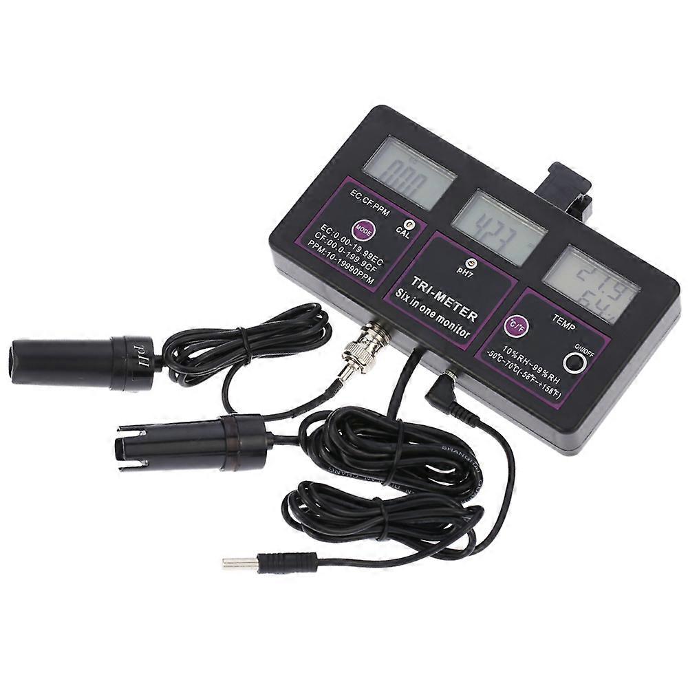 Neues professionelles 6-in-1-Multiparameter-Wasserprüfmessgerät Digitales LCD-Multifunktions-Wasserqualitätsmessgerät pH / RH / EC / CF / TDS (PPM) / TEMP Multi