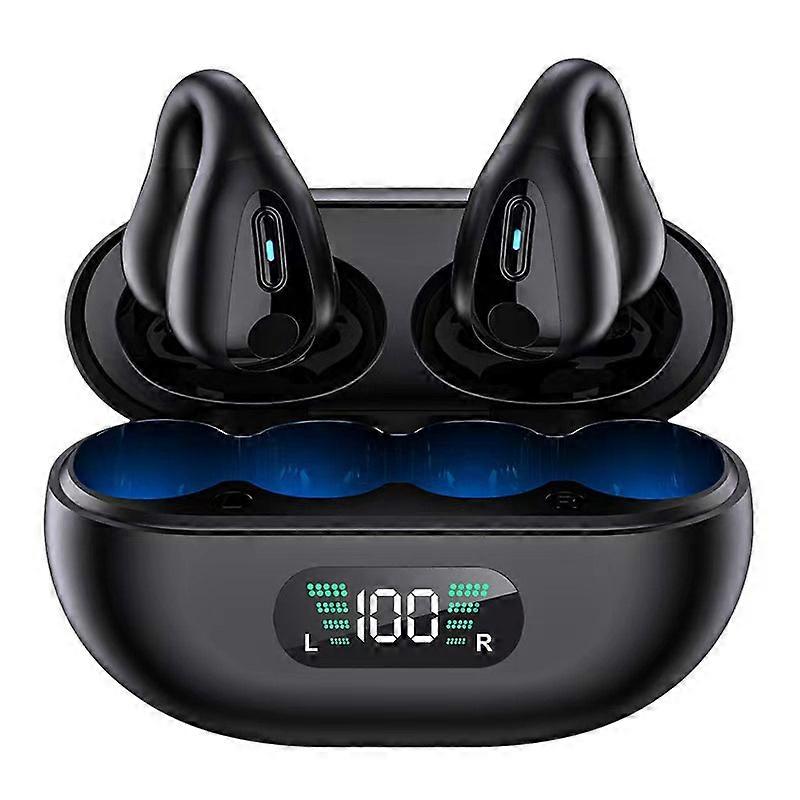 Q80 Bluetooth 5.3 Headset Clip On Ear Bone Conduction Digital Display