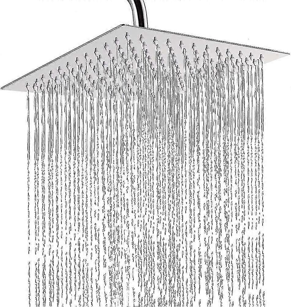 10 Inch Square Rainfall Shower Head High Pressure Overhead Shower Nozzle Ionic