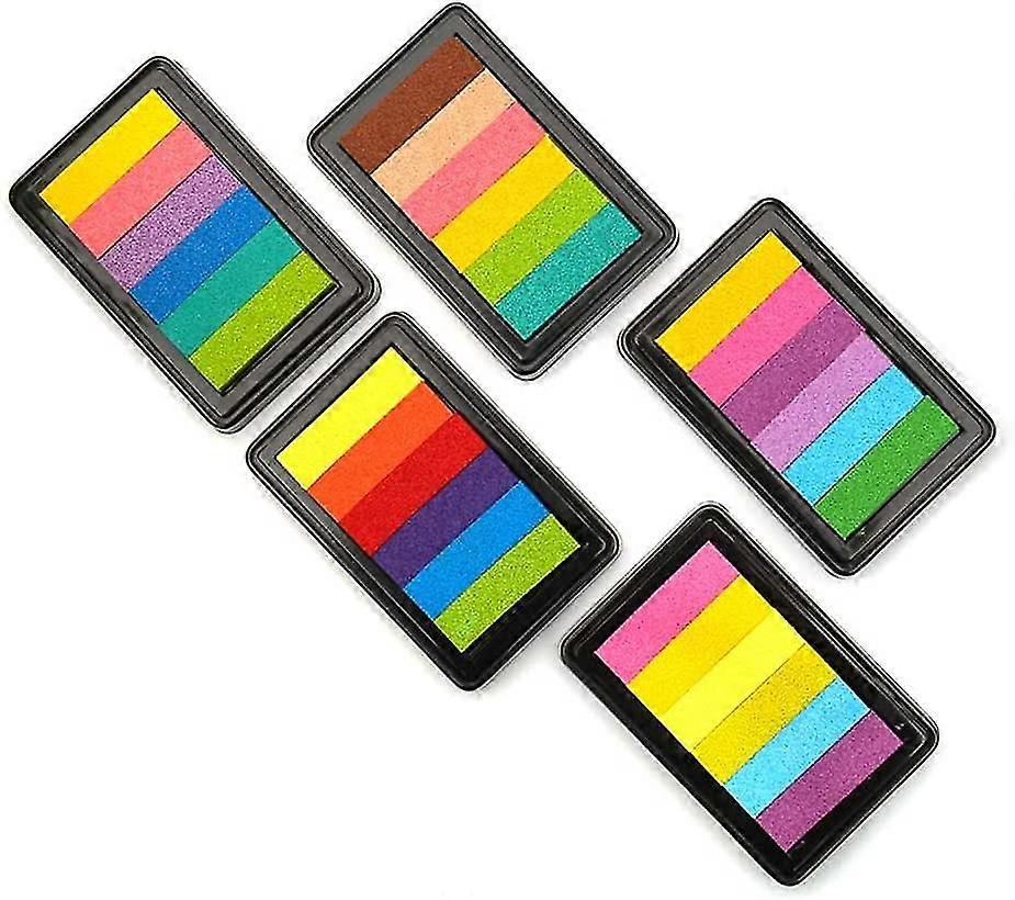 Multicolor Gradient Color Ink Pad Rainbow Ink Pad Water Based Ink Pad Kids Ink Heilwiy Gift