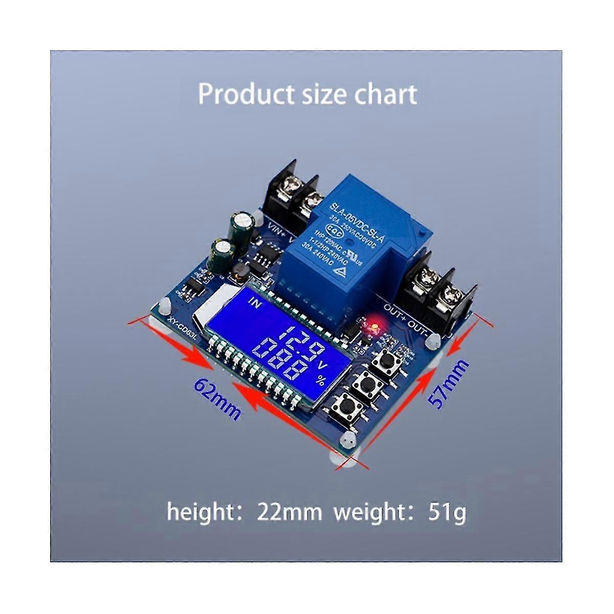 Xy-cd63l 30a Battery Charge Discharge Controller Low Voltage Cut Off Switch Undervoltage Overvoltag