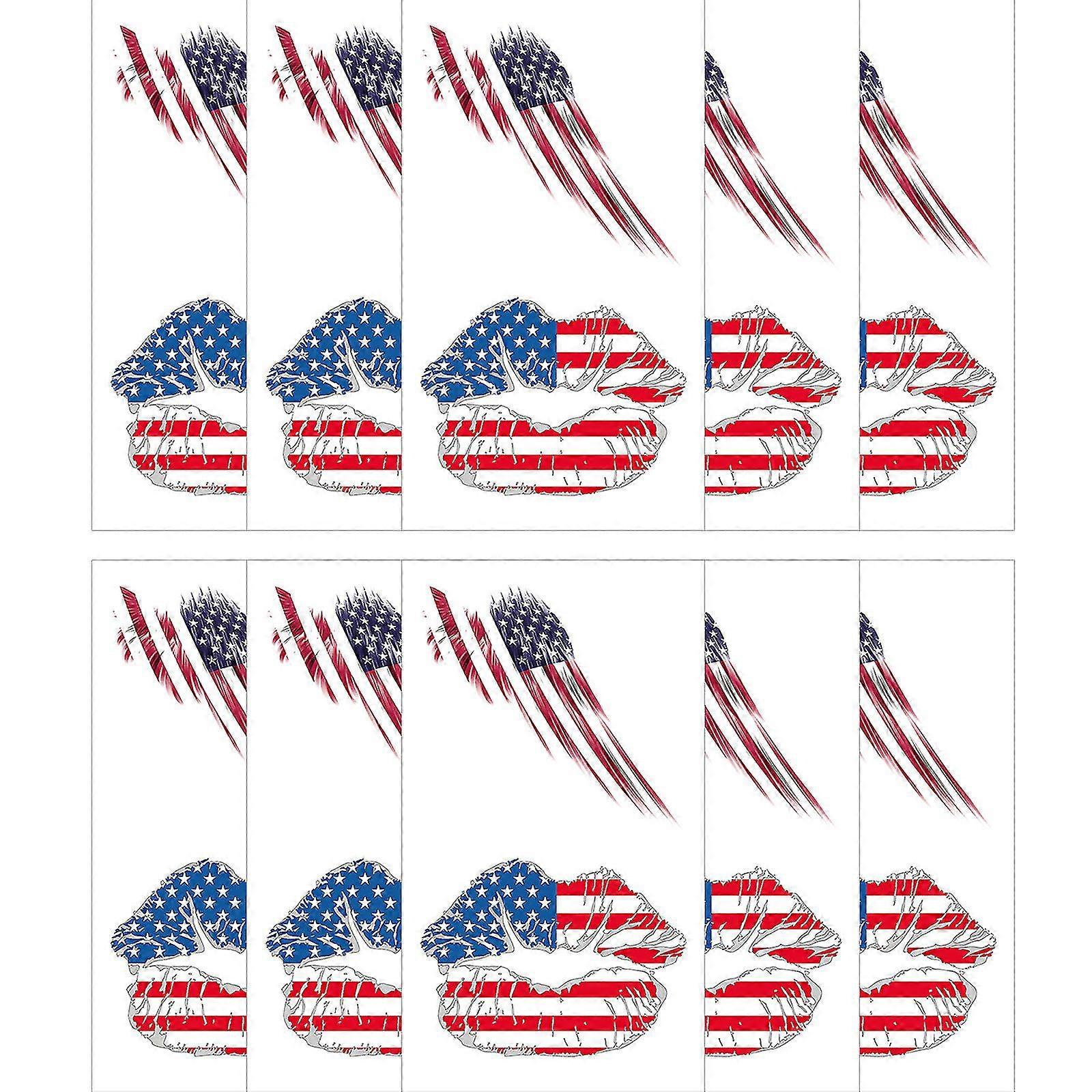 Independence Day Waterproof Sweat Face Tattoo Sticker Decoration Props